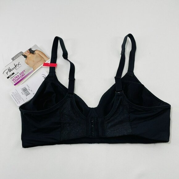 Playtex Bra Wireless Ultra Soft Wire Free Size M Black Comfort Full Coverage New - Picture 2 of 12